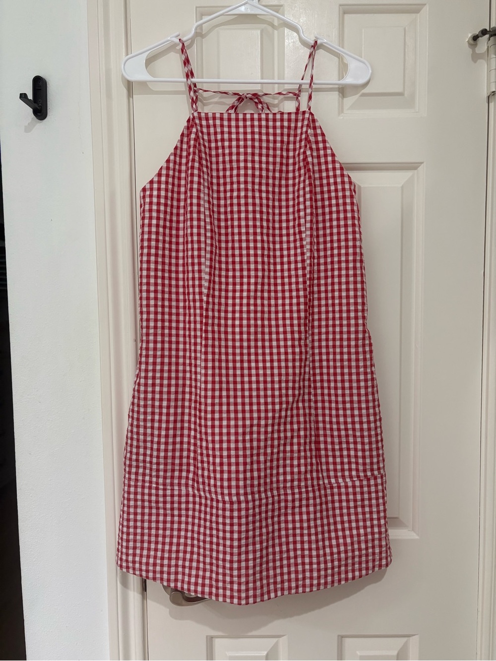 Lola Grace Red Gingham Tie-Back Spaghetti Strap Dress size medium